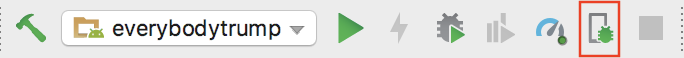 android studio attach process button