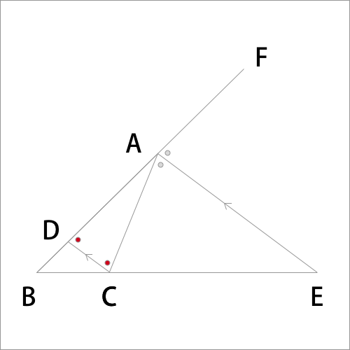 外角の2等分線の定理の図