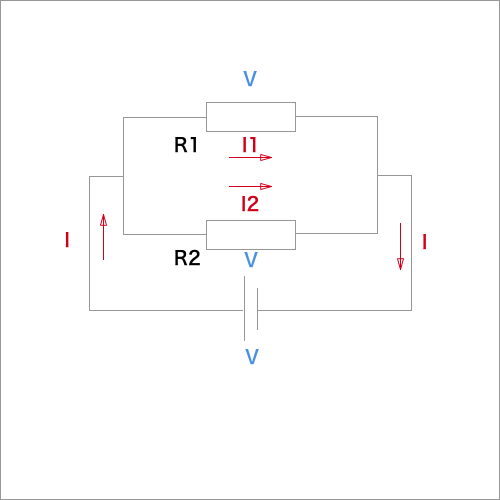 並列接続の抵抗イメージ図