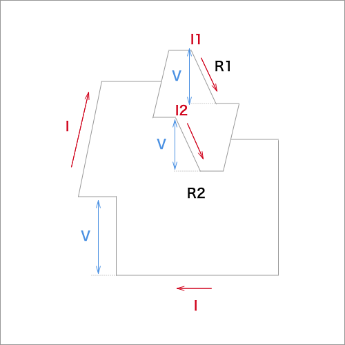 並列接続の抵抗電圧のイメージ図